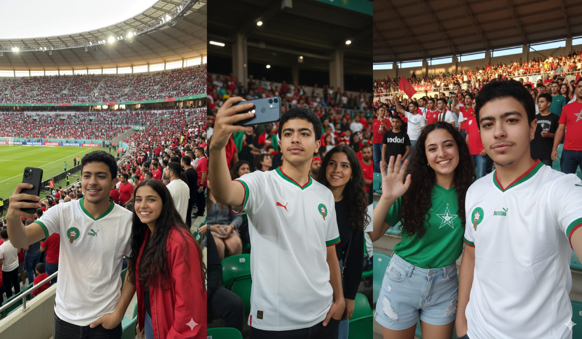 برومبت لإنشاء صورة سيلفي واقعية داخل ملعب كرة قدم بالمغرب
